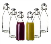 6X Glasflaschen Einmach Flaschen Leer 500Ml Mit Draht-BüGelverschluss LiköR Saft