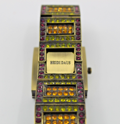 B8 Auth HEIDI DAUS Multicolor Swarovski Crystal Reversible Quarts Watch Bracelet B8 Auth HEIDI DAUS Multicolor Swarovski Crystal Reversable  main image 3
