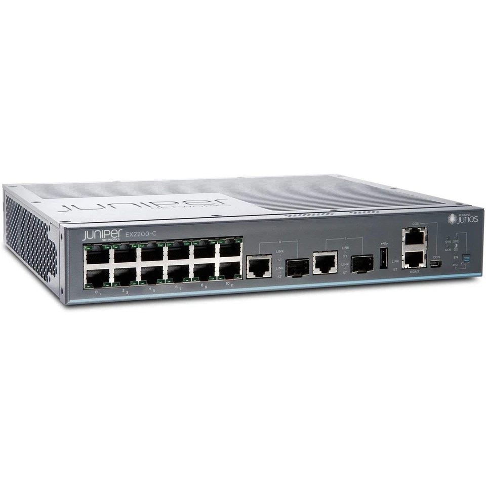 JUNIPER EX2200-C-12T-2G EX2200-C compact and fanless switch w/ 12-port - Image 2 of 2