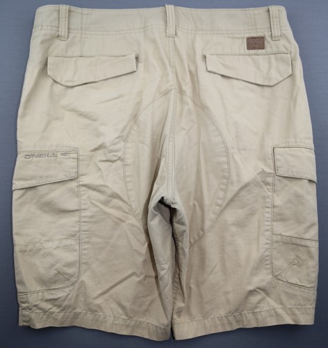 Men's O'Neil Cargo Shorts Snap Pocket Beige 100% Cotton Size 32 - Picture 8 of 11
