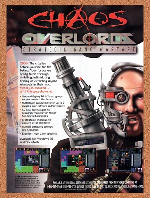 1995 Chaos Overlords Strategic Gang Warfare PC Original Ad / Retro
