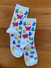 Kids Butterfly Socks White Age 5-6