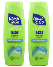 2x Wash&Go 2-In-1 Anti-Dandruff Shampoo & Conditioner 400ml 11.24 per litre