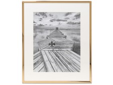 Lawrence Elegant Gold Metal Frame Matted For ...