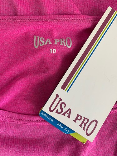 USA PRO - BNWT Women's Top Size 10 - pink exercise short sleeved t-shirt - Picture 4 of 4
