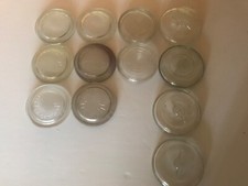 Antique 12 Glass Inserts for regular mouth mason jars 3&rdquo; diameter lot 32