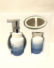RXLVCKY Bathroom Set,4 PCS Luxury Navy Blue Ceramic Bathroom