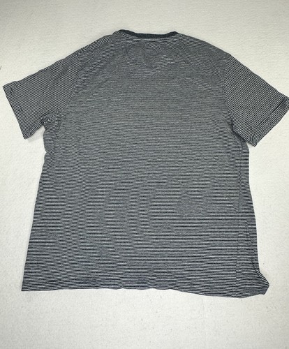 MEMBERS MARK Mens Soft Wash Tee Blue Striped Short Sleeve Size Large L - Picture 7 of 7