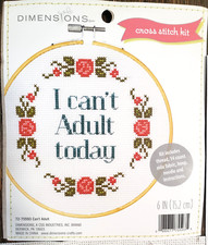 Dimensions Counted Cross Stitch Kit "I Can't Adult Today"