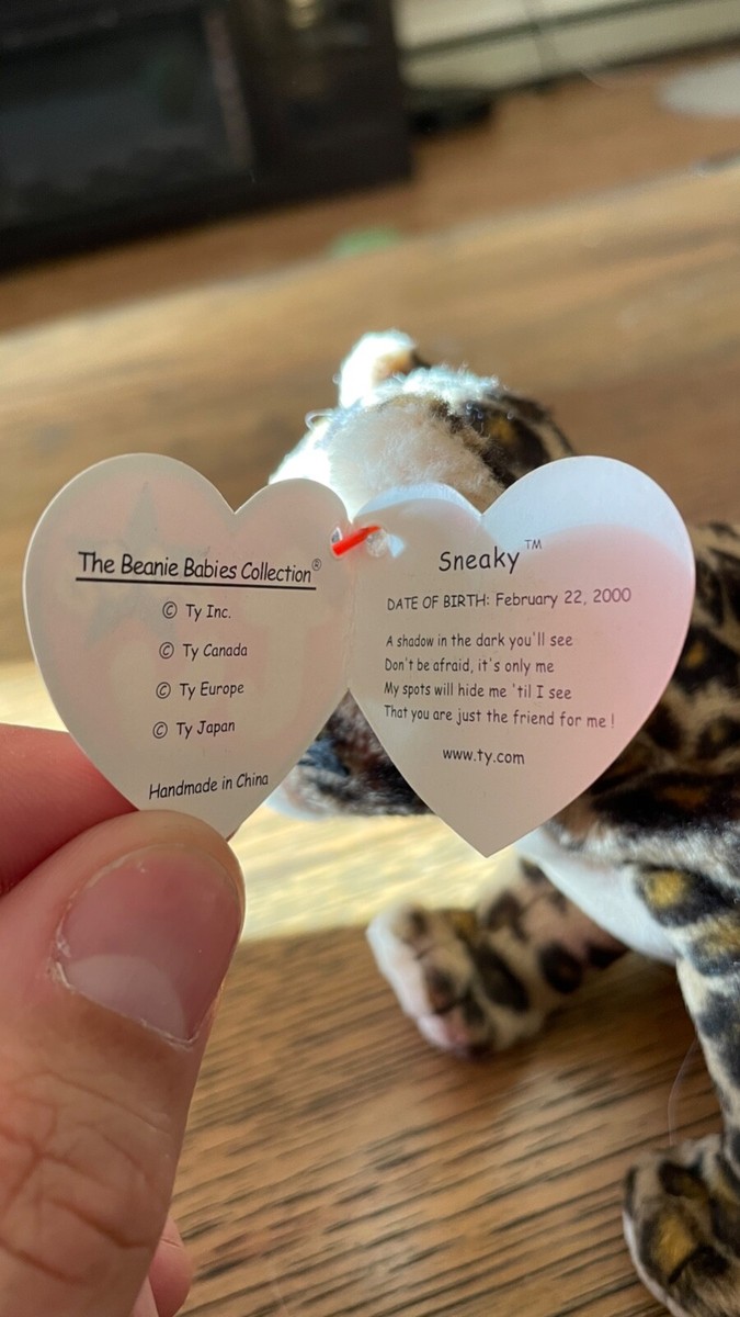 VERY RARE * Sneaky 2000 TY Beanie Baby with Errors on Hang and