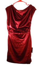 NWT-Lulus Dress Womens Size S Cowl neckline With The Best Red Satin