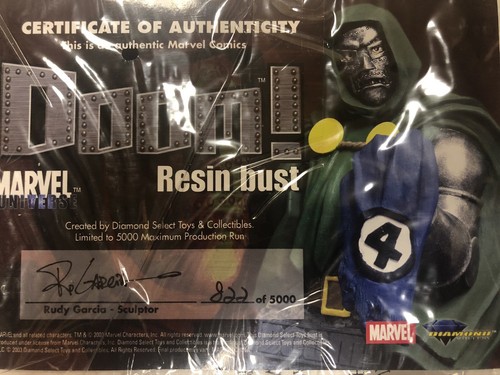 Marvel Universe DR DOOM Resin Bust Fantastic 4 Diamond Select Doctor - Imagen 6 de 6