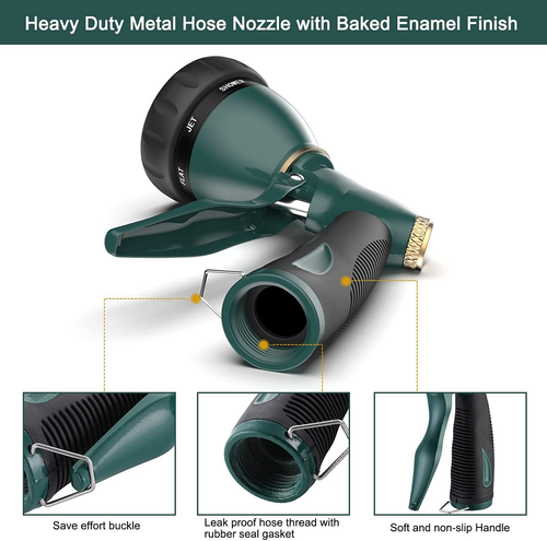 Garden Hose Nozzle Sprayer Heavy Duty, 100% Metal Spray Nozzle High Pressure Wat - Picture 3 of 12
