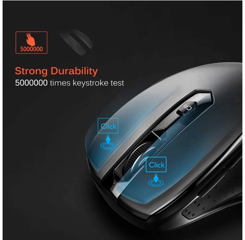 VicTsing MM057 2.4G Wireless Mouse Optical Mice + USB Receiver for PC Laptop MAC - Image 3 of 4