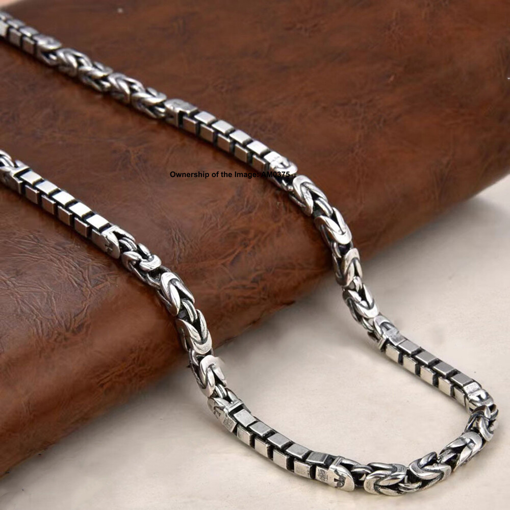 Silver 925 men’s necklace Men's Solid 925 Sterling Silver 4mm Figaro Chain Necklace