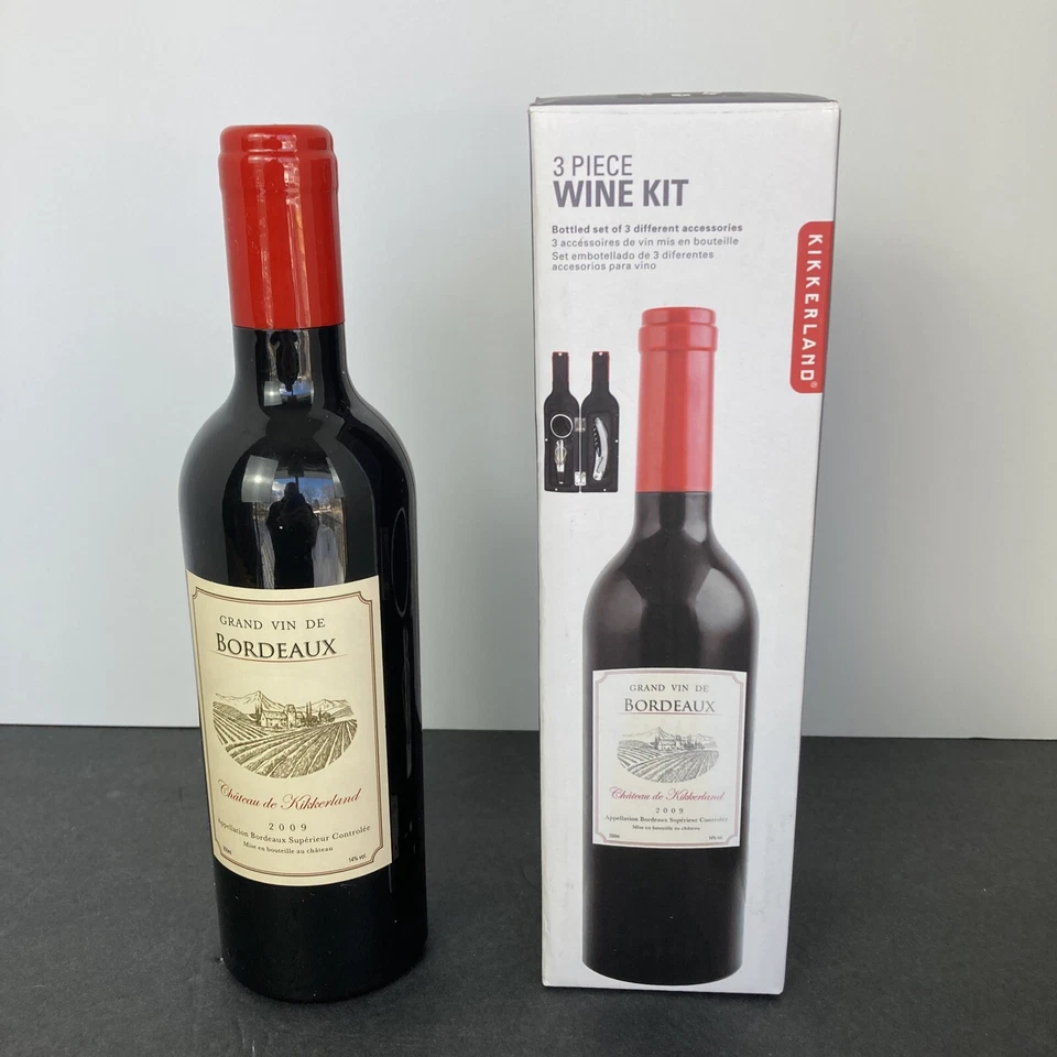 Kit de vino juego embotellado 3 piezas accesorios de vino abridor de vino sacacorchos tapón para verter Foto 3 de 4