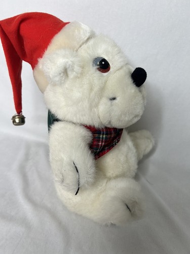 Vintage Blizzard The Bear 1980's Applause Christmas Teddy Bear Plush 10" Tall - Picture 4 of 12