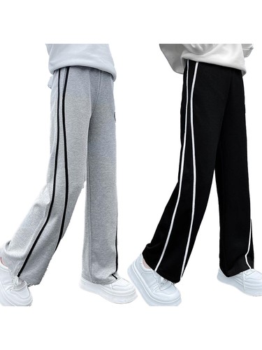 Kids Girls Pants Loose Trousers Cargo Sweatpants With Pockets Bottoms Sports - Picture 4 of 38