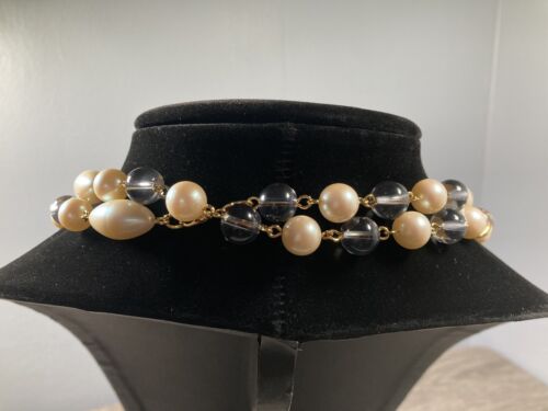 Vintage Monet Faux Pearl Oval Round & Fume Acrylic Beads Necklace 36" - Picture 3 of 7