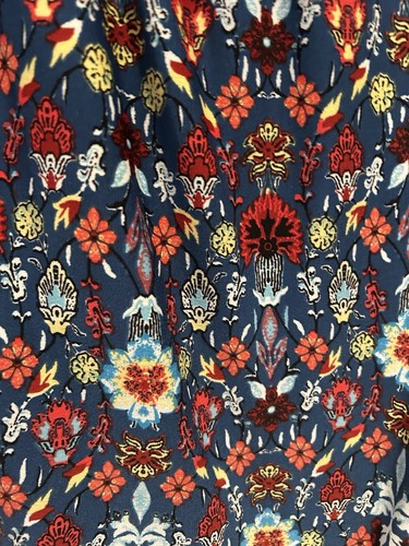 Women's Fever Cold Shoulder Colorful Floral Blue Orange Red Blouse Top Size L - Picture 3 of 6