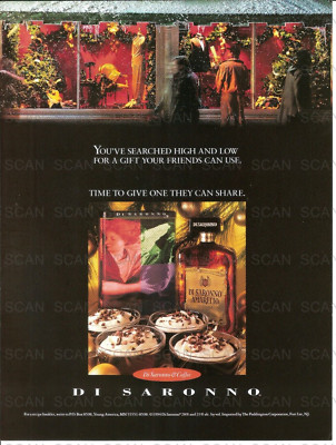 1994 Di Saronno Amaretto Liqueur  Vintage Magazine Ad  Christmas Gift
