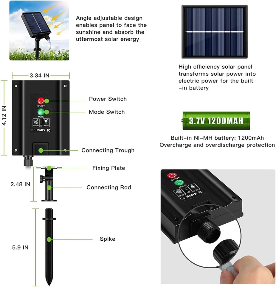 Halloween Solar String Lights 200 LED Fairy Lights Waterproof Party Garden Decor - Image 2 of 4