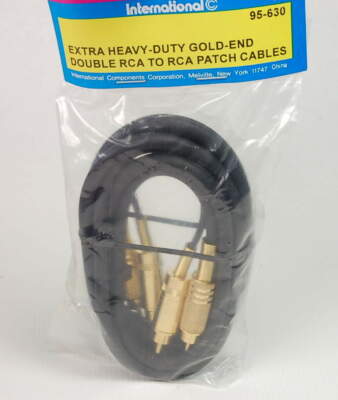 INTERNATIONAL COMPONENTS CORP - 95-630 - Dual RCA to RCA Male Patch Cables. Gold