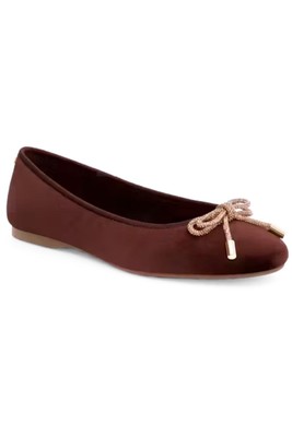 Birdies Women's The Hummingbird Ballet Flat Brandy Velvet Bow