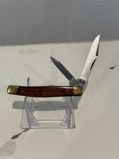 KA-BAR 1058 Two Blade Wood Handle Jack Folding Pocket Knife USA - Excellent! 