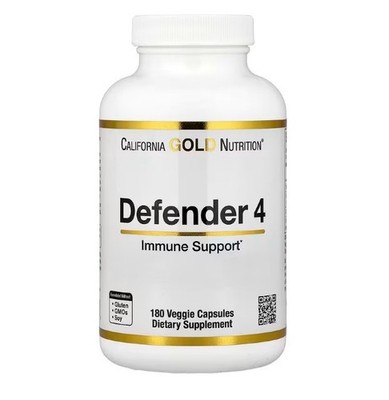 California Gold Nutrition, Defender 4, Immune Support, 180 Veggie Capsules