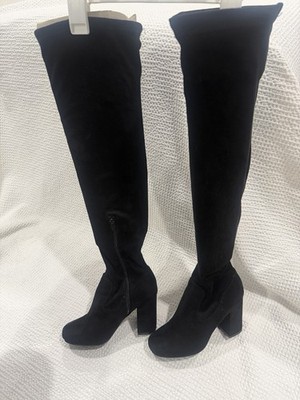 Carlos by Carlos Santana Boots Black Over the Knee Faux Suede fabric  Women