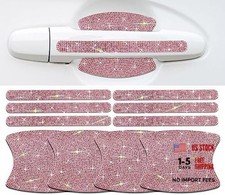 10PCS Car Door Handle Bling Rhinestones Stickers Universal Auto Door Handle