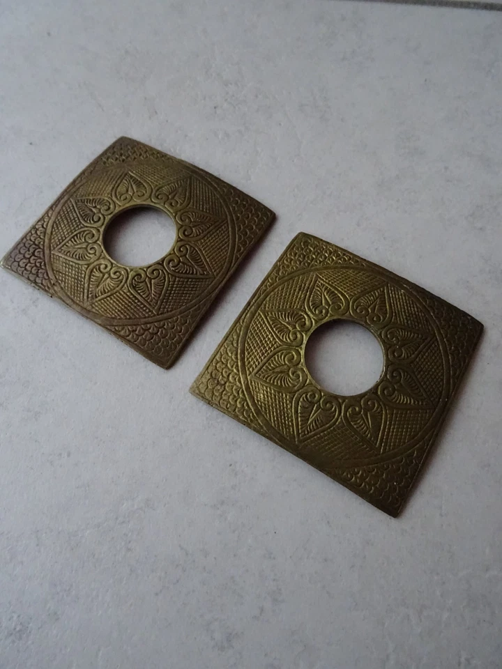 2 Anciennes Bobèches bronze émaillé chandelier bougeoir - Photo 4/4