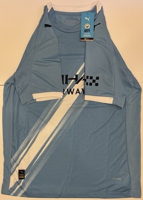 Nathan Ake Aké Manchester City #6 Blue Jersey Home Kit Sz Large
