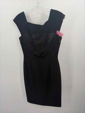 Pre-Owned Tahari Black Size 4 Knee Length Sleeveless Dress