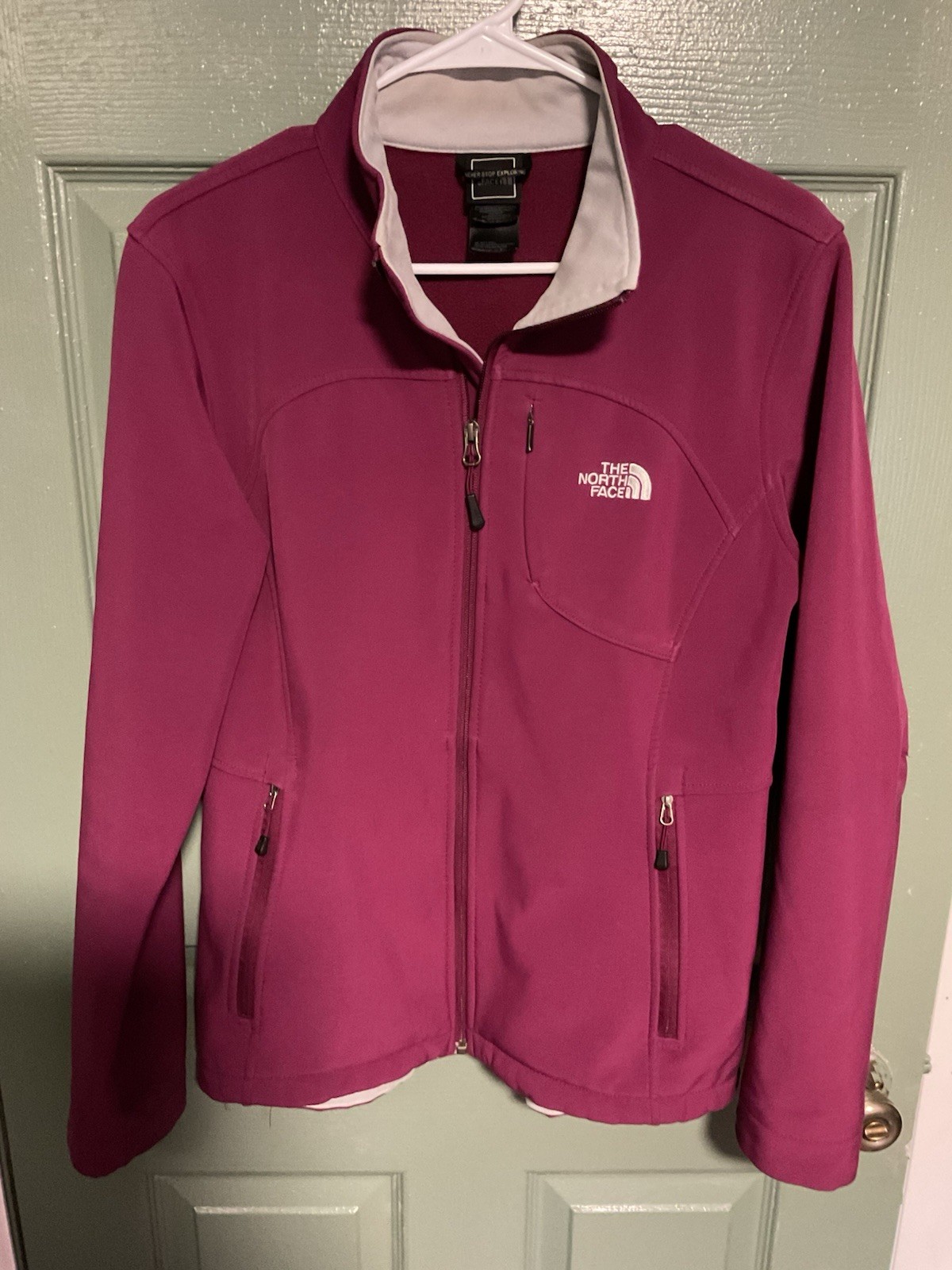 Women's North Face Apex Bionic Softshell Jacket Full Zip Size Large in Plum Color