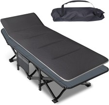 Camping Cot for Adults Folding Bed Comfortable Cushion Tent Bed Outdoor