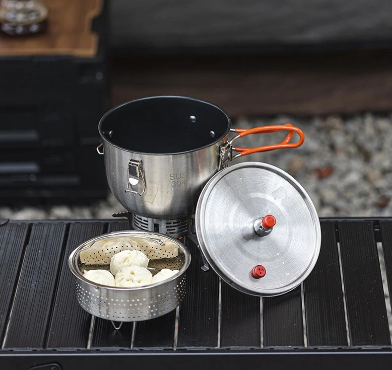 2500ml Outdoor Micropressure Fast Cooking Pot 304 Stainless Steel Mess Tin Bowl - Image 3 of 4