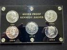 1964 68 69 70 76 Silver PROOF Kennedy Half Dollars - Capitol Holder - 5 Coin Set