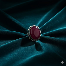 Ruby Gemstone Band Ring Size 925 Sterling Silver