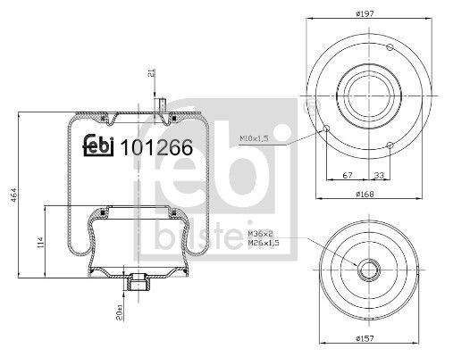 NEU - Febi Bilstein 101266 Federbalg, Luftfederung FüR MERCEDES-BENZ-image