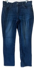 Lee Riders Womens Blue Jeans Size 16 M Straight Leg Mid-Rise 36x29.5  