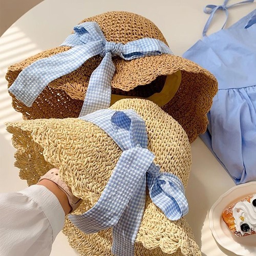 Elegant Bow Sun Hat Large Brim Beach Hat Fashion Straw Cap - Picture 7 of 7