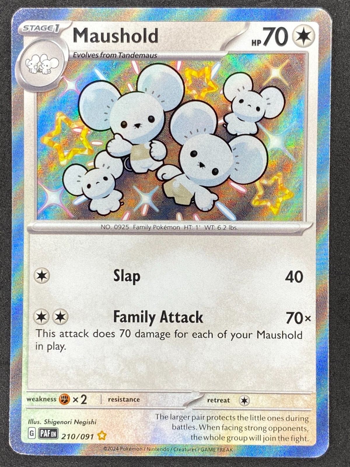 Pokémon Maushold Shiny 210/091 PAF Paldean Fates NM