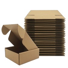 5x5x2 Inches Shipping Boxes Set of 25,Brown Corrugated Packaging Mailers