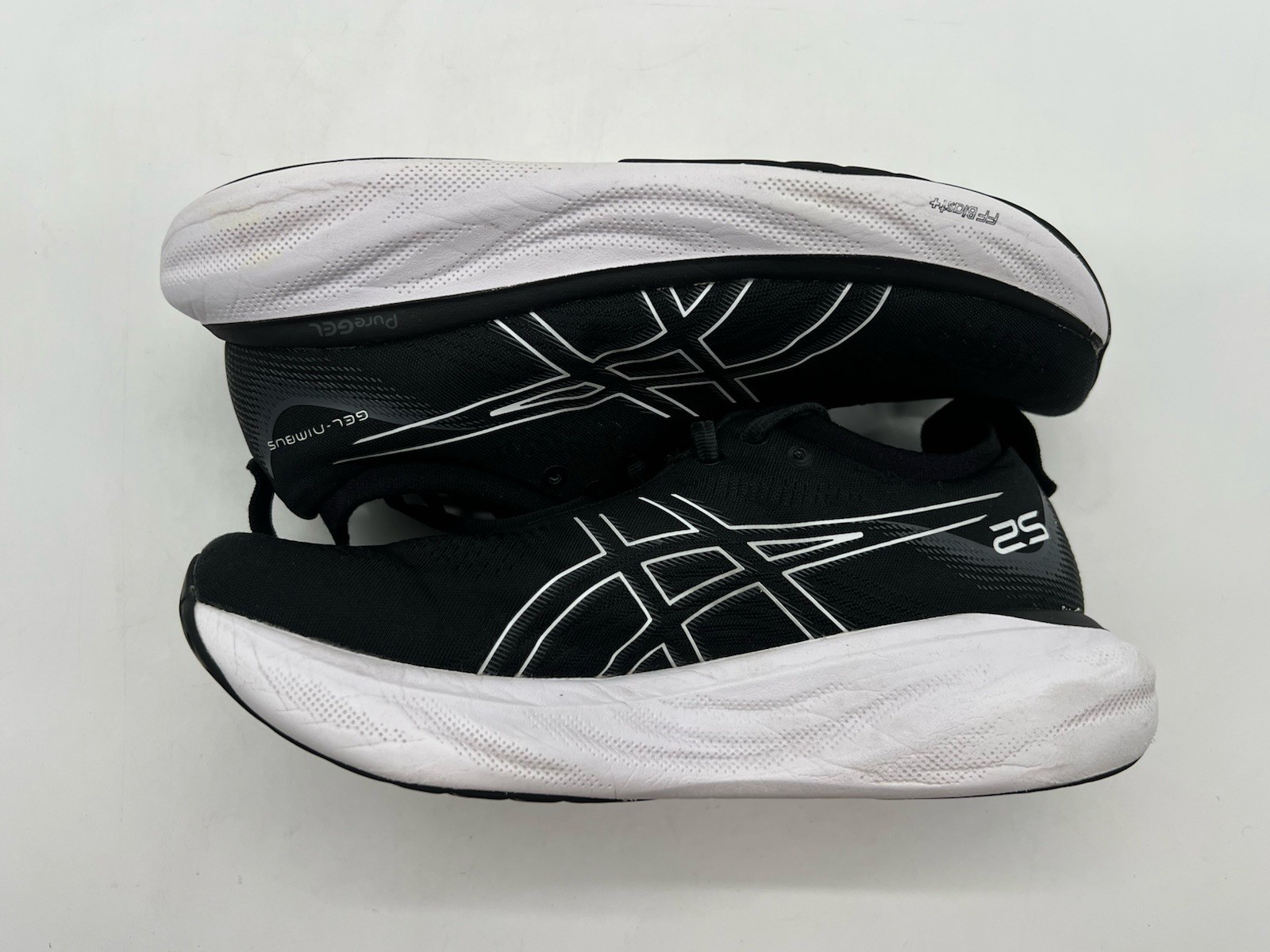 Asics Gel-Nimbus 25 Women's 9 Black White Mesh Running Sneakers Shoes. thumbnail 3