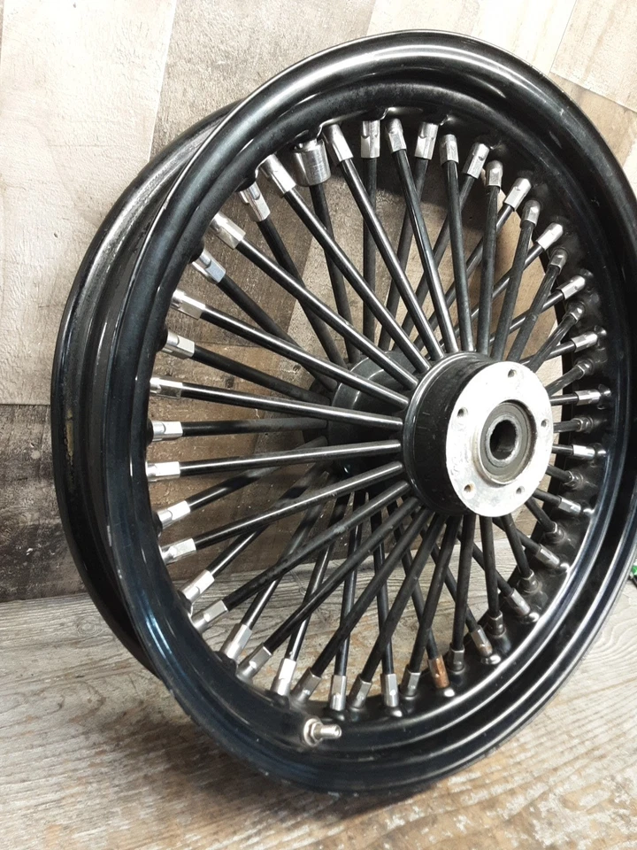 08 Harley Davidson Electra Glide Aftermarket Fat Spoke Front Wheel 18x3.5 BR-696 - Image 4 of 4