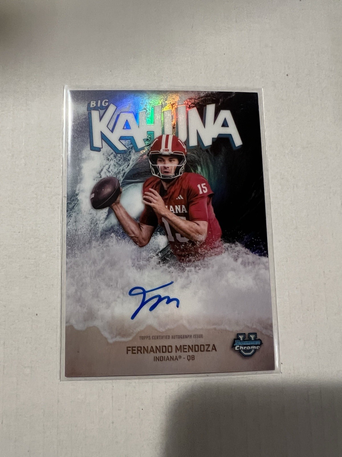 2025 Bowman U Chrome Fernando Mendoza BK-FM Big Kahuna On Card Autograph