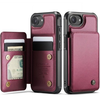 For iPhone 17 16 15 14 13 12 Pro Max XR Magnetic Wallet Case Cover Card Holder