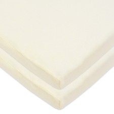 2 Pack 100 Natural Cotton Fitted Cradle/Bassinet Sheets 36" x 18" - Soft, Br...